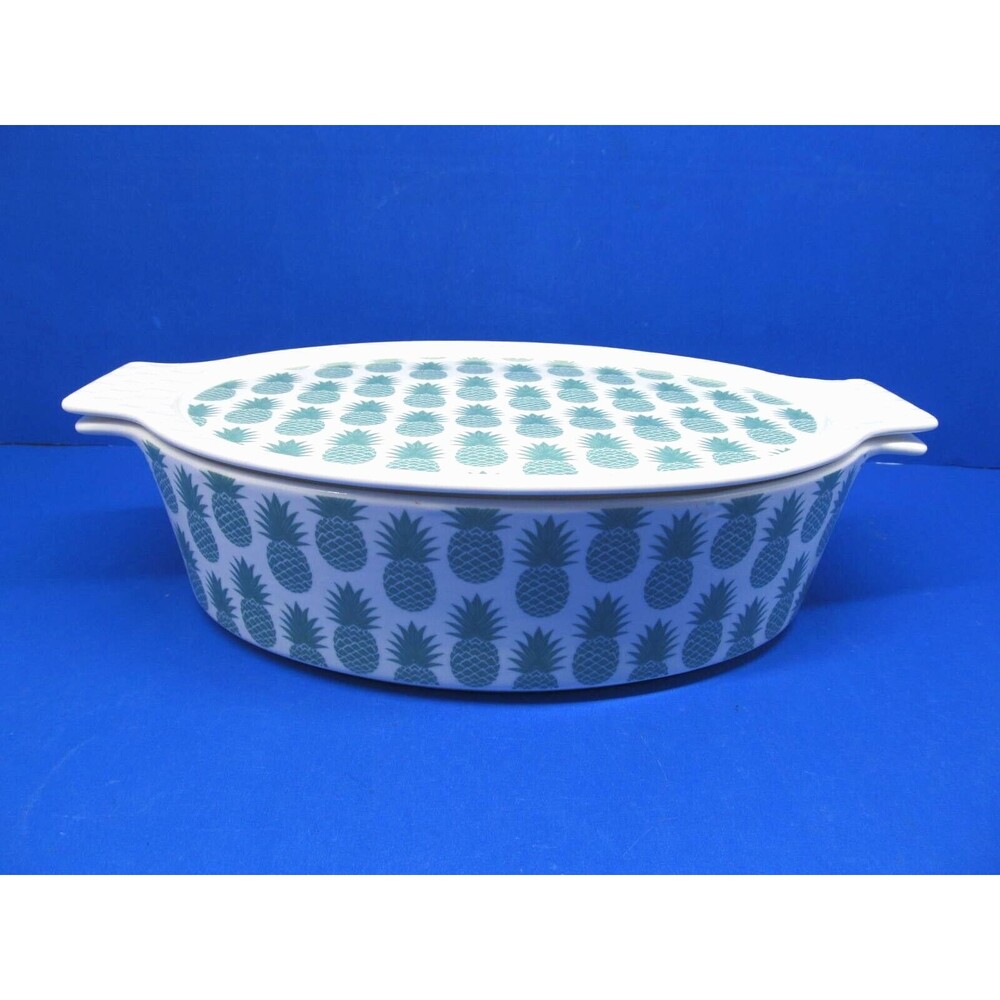 Grace 11" Oval Lidded Covered Casserole Dish Pineapple Design